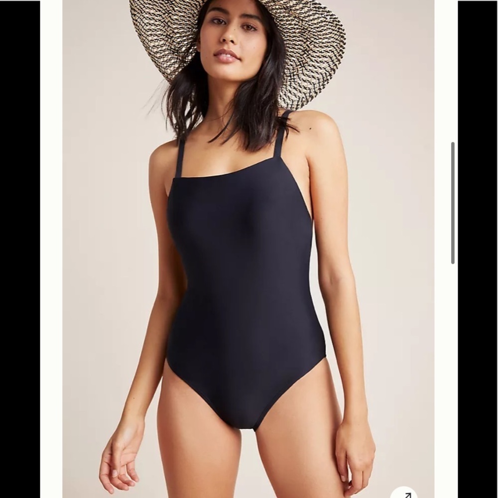 NWT Anthropologie Kaitlyn One piece swim Black S